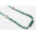 Women's Necklace 925 Sterling Silver beads green malachite stones P 400